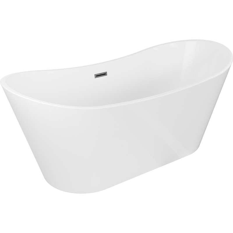 Mexen Montana freestanding bathtub 170 x 80 cm, white, gun metal overflow - 52011708000-95