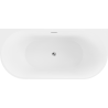 Mexen Oval freistehende Wandbadewanne 140 x 75 cm, weiß/schwarz, Überlauf chrom - 52671407575-01