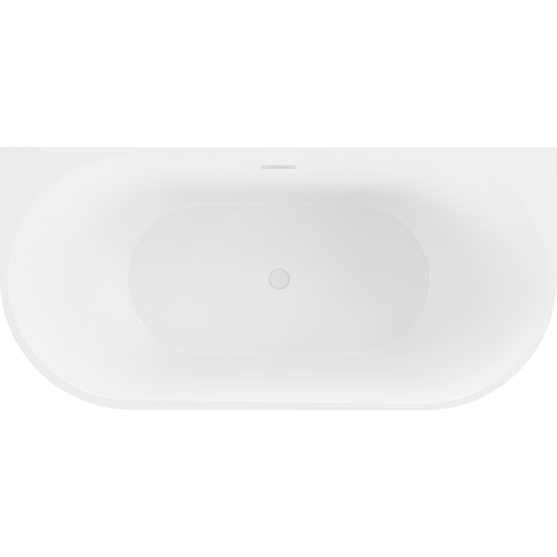 Mexen Oval freestanding wall-adjacent bathtub 140 x 75 cm, white/black, white overflow - 52671407575-20