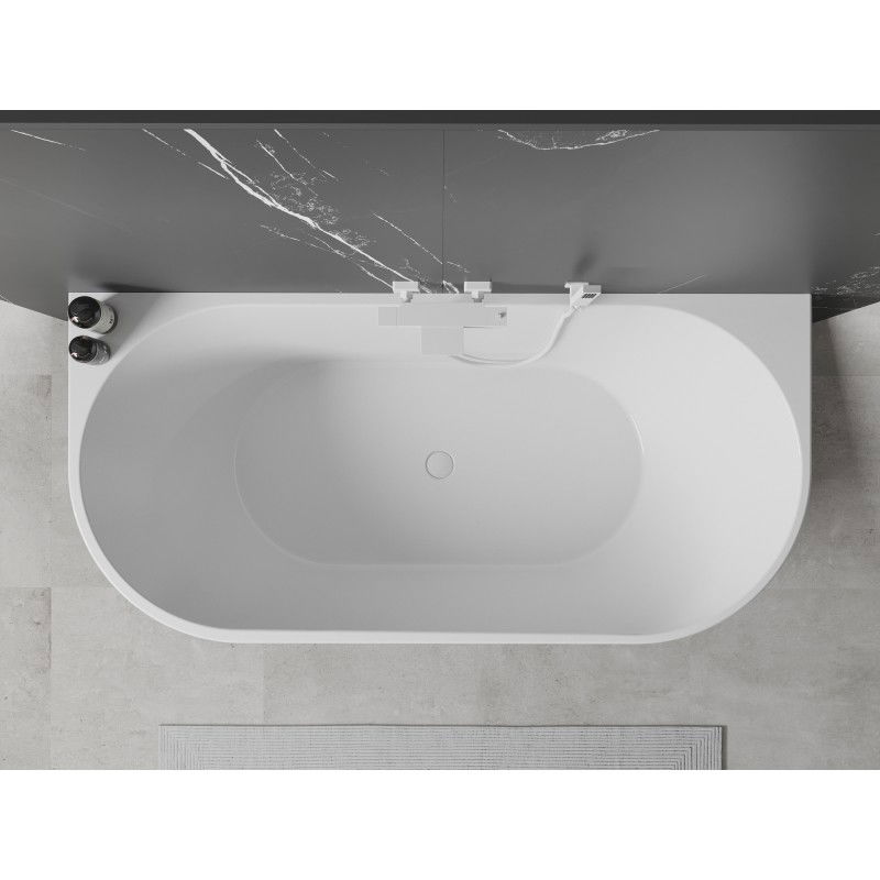 Mexen Oval fräi stoeiwennd Badewanne 150 x 75 cm, wäiss/schwaarz, wäissen Iwwerlaaf - 52671507575-20