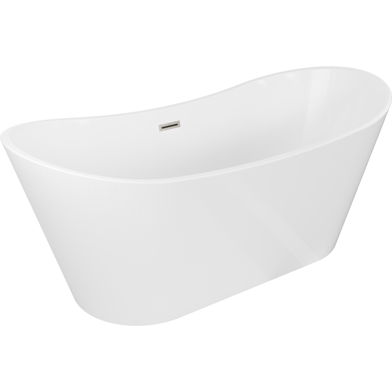Mexen Montana freestanding bathtub 67 x 31.5 inches, white, brushed nickel overflow - 52011708000-97