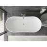 Mexen Montana freestanding bathtub 67 x 31.5 inches, white, brushed nickel overflow - 52011708000-97