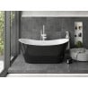 Mexen Montana freistehende Badewanne 170 x 80 cm, weiß/schwarz, weißer Überlauf - 52011708075-20