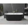 Baignoire Mexen Oval freestanding murale 150 x 75 cm, blanche/noire, avec trop-plein doré - 52671507575-50