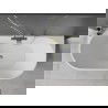 Mexen Oval vrijstaande inbouwbadkuip 150 x 75 cm, wit/zwart, overloop goud - 52671507575-50