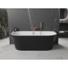 Mexen Oval freestanding back-to-wall bath 140 x 75 cm, white/black, rose gold overflow - 52671407575-60