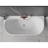 Mexen Oval freestanding back-to-wall bath 140 x 75 cm, white/black, rose gold overflow - 52671407575-60