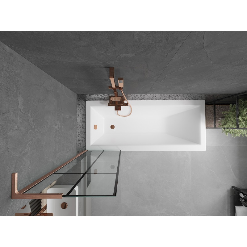 Mexen Next L vanniparavann 1-tiivaline 50 x 150 cm, must ruudustik, harjatud vask - 895-050-000-03-77-65