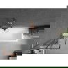 Mexen Next L Badewannenabtrennung 1-flügelig 50 x 150 cm, schwarzes Muster, gebürstetes Kupfer - 895-050-000-03-77-65