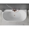 Mexen Oval freestanding back-to-wall bathtub 150 x 75 cm, white/black, brushed copper overflow - 52671507575-65