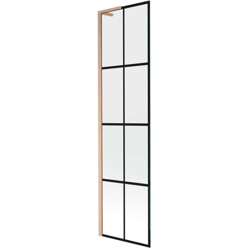 Mexen Next L vanniparavann 1-tiivaline 50 x 150 cm, must ruudustik, harjatud vask - 895-050-000-03-77-65