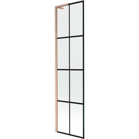 Mexen Next L vanniparavann 1-tiivaline 50 x 150 cm, must ruudustik, harjatud vask - 895-050-000-03-77-65