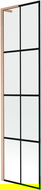 Mexen Next L 1-wing Bath Screen 50 x 150 cm, Black Grid, Brushed Copper - 895-050-000-03-77-65