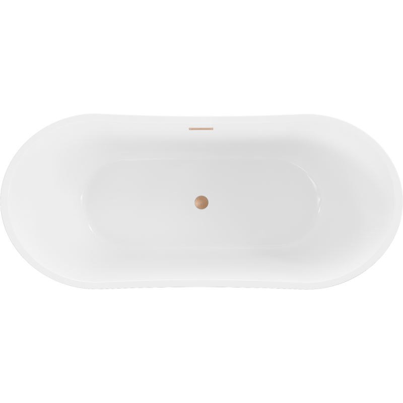 Mexen Montana freestanding bathtub 170 x 80 cm, white/black, brushed copper overflow - 52011708075-65