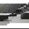 Mexen Oval Badewanne freistehend Wand 140 x 75 cm, weiß/schwarz, gebürstet gun gray - 52671407575-66