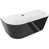 Mexen Oval freestanding back-to-wall bathtub 140 x 75 cm, white/black, black overflow - 52671407575-70