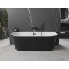 Mexen Oval wanna wolnostojąca przyścienna 150 x 75 cm, biała/czarna, przelew czarny - 52671507575-70