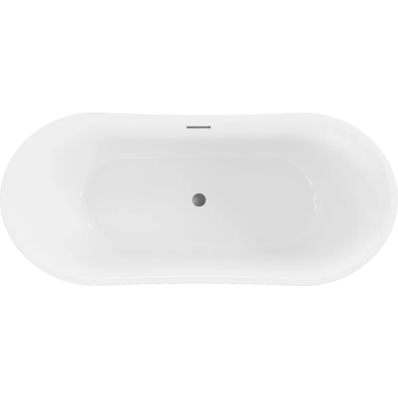 Mexen Montana vrijstaande badkuip 170 x 80 cm, wit/zwart, overloop gun gray geborsteld - 52011708075-66