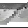 Mexen Oval freistehendes Wandbad 150 x 75 cm, weiß/schwarz, gebürsteter Nickelüberlauf - 52671507575-97