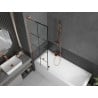 Mexen Next L bath screen 1-wing 60 x 150 cm, black grid, brushed copper - 895-060-000-03-77-65