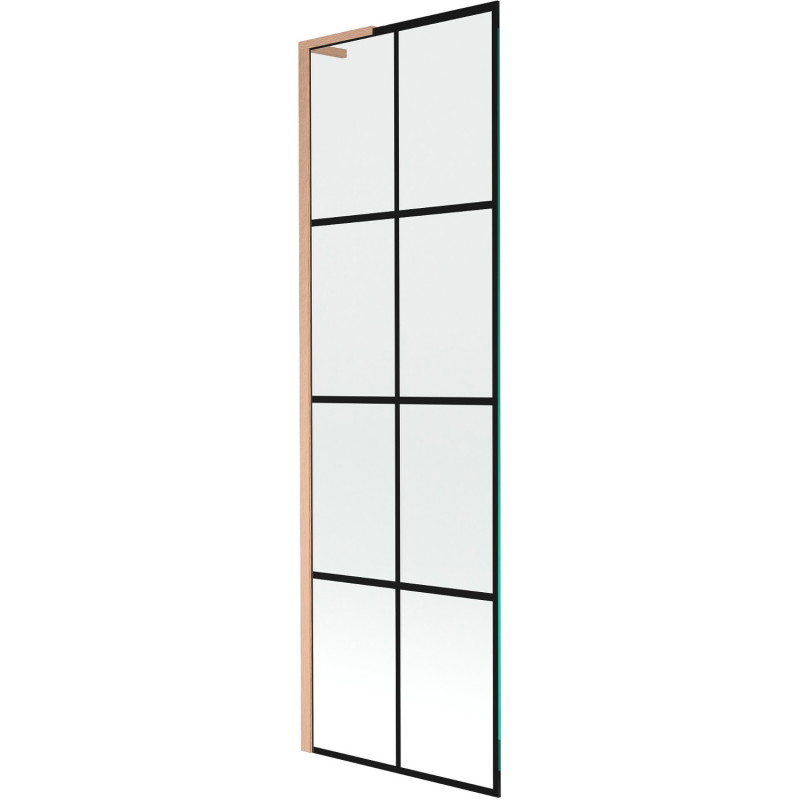 Mexen Next L paravan za kadu jednokrilni 60 x 150 cm, crna rešetka, brušena bakar - 895-060-000-03-77-65