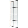 Mexen Next L Bathtub Screen 1-panel 70 x 150 cm, Black Grid, Brushed Copper - 895-070-000-03-77-65