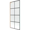 Mexen Next L vannitoa vahesein, 1-osaline, 80 x 150 cm, must ruudustik, harjatud vask - 895-080-000-03-77-65