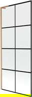 Mexen Next L duschskärm 1-panel, 80 x 150 cm, svart rutnät, borstad koppar - 895-080-000-03-77-65