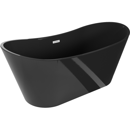 Mexen Montana bañera exenta 170 x 80 cm, negra, rebosadero blanco - 52011708070-20
