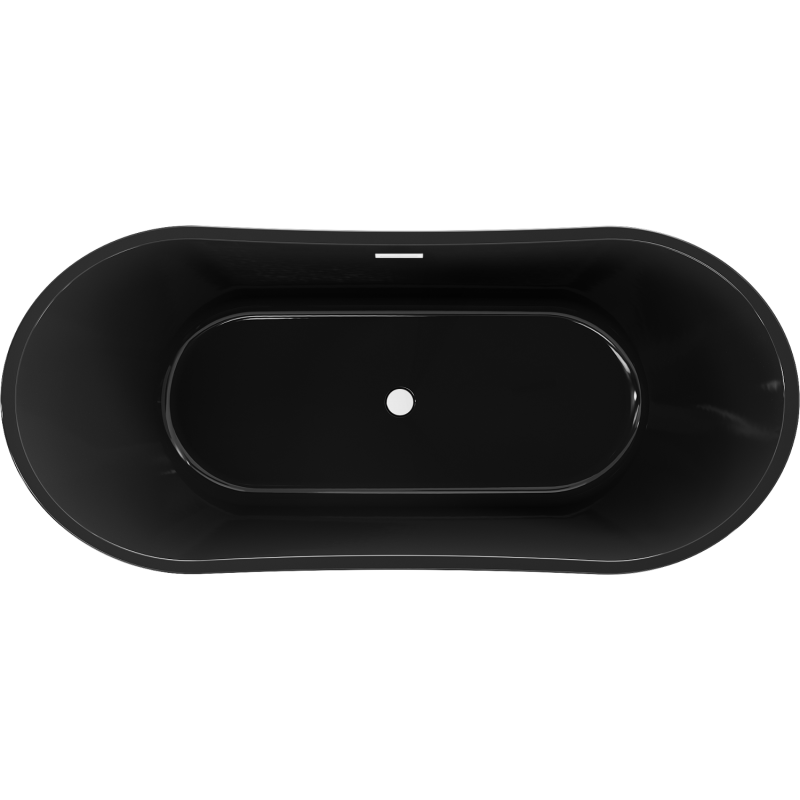 Mexen Montana freestanding bathtub 170 x 80 cm, black, white overflow - 52011708070-20