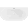Baignoire Mexen Oval murale autoportante 160 x 80 cm, blanche/noire, trop-plein chromé - 52671608075-01