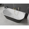 Mexen Oval wanna wolnostojąca przyścienna 170 x 80 cm, biała/czarna, przelew złoty - 52671708075-50