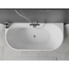 Mexen Oval wanna wolnostojąca przyścienna 160 x 80 cm, biała/czarna, przelew chrom - 52671608075-01