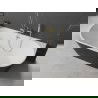 Mexen Oval vrijstaand bad tegen de muur 170 x 80 cm, wit/zwart, gouden geborstelde overloop - 52671708075-55