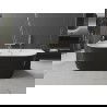 Mexen Oval vrijstaand bad tegen de muur 170 x 80 cm, wit/zwart, gouden geborstelde overloop - 52671708075-55