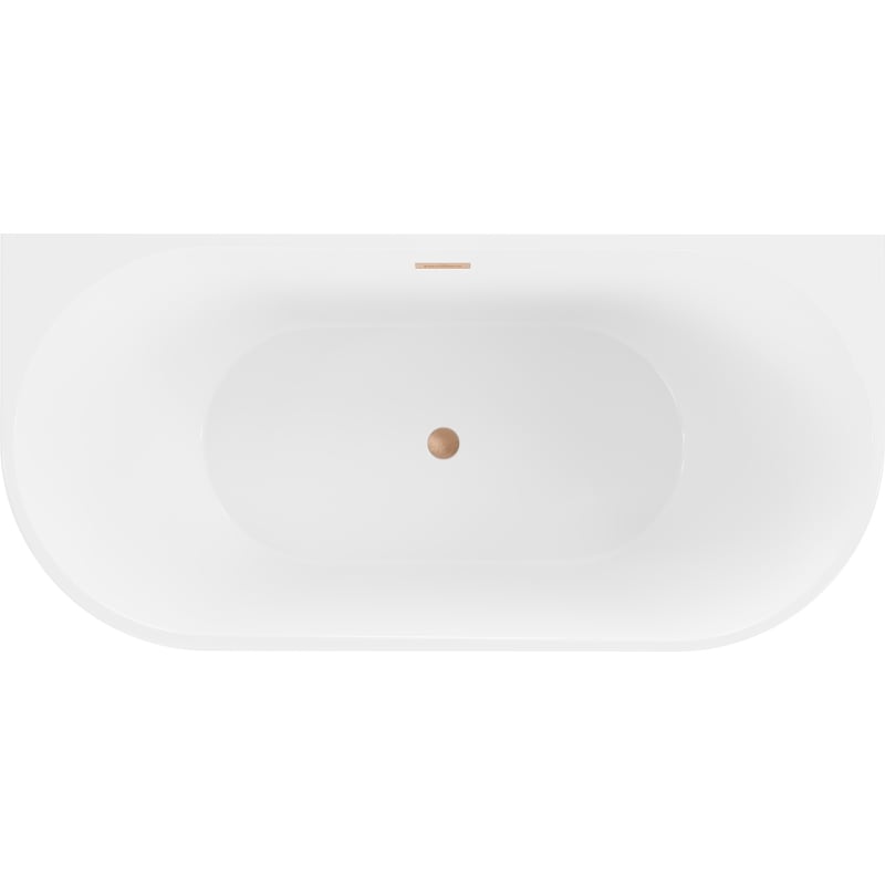 Mexen Oval samostojeća uz zid kada 170 x 80 cm, bijela/crna, preljev brušena bakar - 52671708075-65