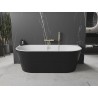 Mexen Oval wanna wolnostojąca przyścienna 170 x 80 cm, biała/czarna, przelew złoty - 52671708075-50