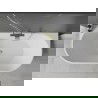 Mexen Oval vrijstaand bad tegen de muur 170 x 80 cm, wit/zwart, gouden geborstelde overloop - 52671708075-55