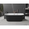 Mexen Oval freestanding wall-mounted bathtub 170 x 80 cm, white/black, brushed copper overflow - 52671708075-65