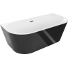 Mexen Oval freestanding wall-mounted bathtub 160 x 80 cm, white/black, gun metal overflow - 52671608075-95