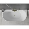 Mexen Oval wanna wolnostojąca przyścienna 160 x 80 cm, biała/czarna, przelew złoty szczotkowany - 52671608075-55