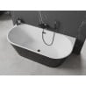 Mexen Oval bañera exenta de pared 170 x 80 cm, blanca/negra, rebosadero negro - 52671708075-70