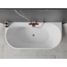 Mexen Oval wanna wolnostojąca przyścienna 170 x 80 cm, biała/czarna, przelew różowe złoto - 52671708075-60