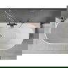 Mexen Oval freistehende Wandbadewanne 170 x 80 cm, weiß/schwarz, gebürsteter Messingüberlauf - 52671708075-65