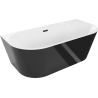 Mexen Oval freestanding wall bathtub 160 x 80 cm, white/black, black overflow - 52671608075-70
