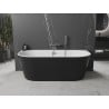 Mexen Oval freestanding wall-mounted bathtub 160 x 80 cm, white/black, gun metal overflow - 52671608075-95