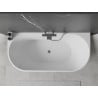 Mexen Oval freistehende Badewanne wandnah 160 x 80 cm, weiß/schwarz, Überlauf Gun Metal - 52671608075-95