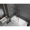 Mexen Next L vannisirm 1-lehega 100 x 150 cm, must ruudustik, harjatud vask - 895-100-000-03-77-65