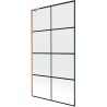 Mexen Next L vannisirm 1-lehega 100 x 150 cm, must ruudustik, harjatud vask - 895-100-000-03-77-65