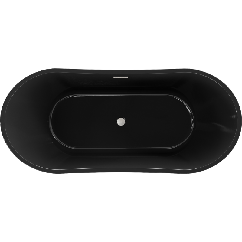Mexen Montana freestanding bath 170 x 80 cm, black, brushed nickel overflow - 52011708070-97